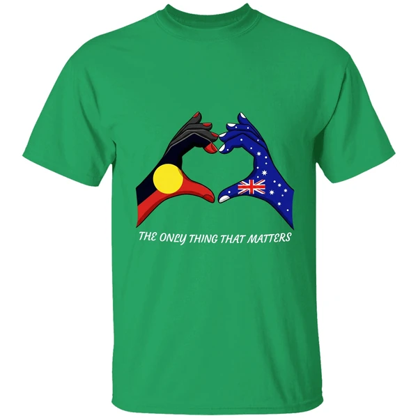 The Only Thing That Matters Indigenous And Australian Flags Hand Shirt - Image 2