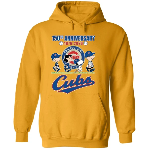 The Peanuts Characters Chicago Cubs 150th 1876 2026 Hoodie