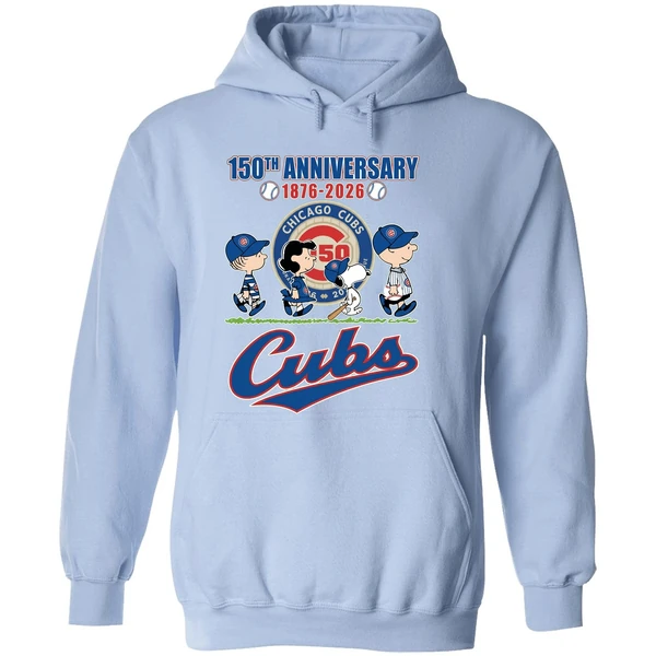 The Peanuts Characters Chicago Cubs 150th 1876 2026 Hoodie - Image 4