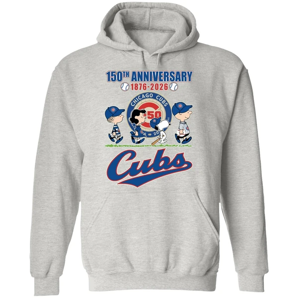 The Peanuts Characters Chicago Cubs 150th 1876 2026 Hoodie - Image 9