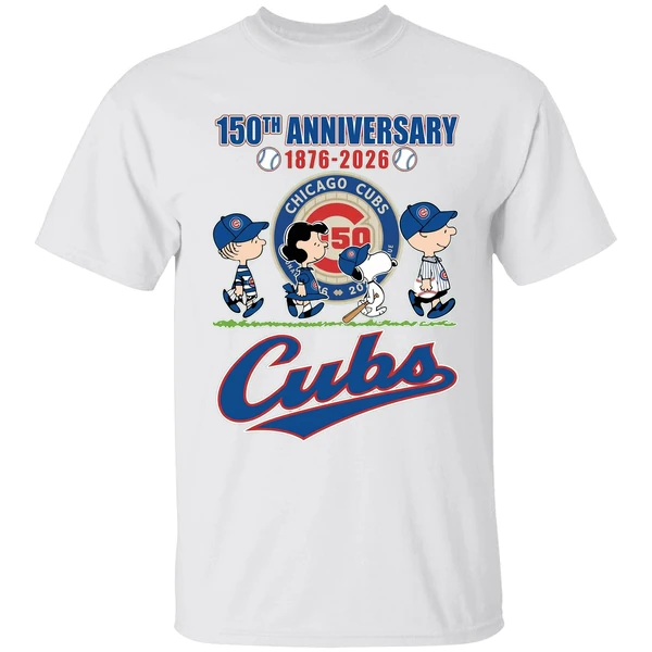 The Peanuts Characters Chicago Cubs 150th 1876 2026 Shirt