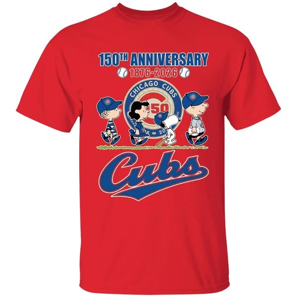 The Peanuts Characters Chicago Cubs 150th 1876 2026 Shirt - Image 4