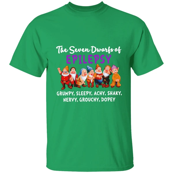 The Seven Dwarfs Of Epilepsy Grumpy Sleepy Achy Shaky Nervy Grouchy Dopey Shirt - Image 2