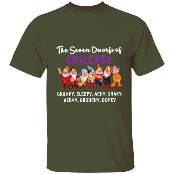 The Seven Dwarfs Of Epilepsy Grumpy Sleepy Achy Shaky Nervy Grouchy Dopey Shirt - Image 4