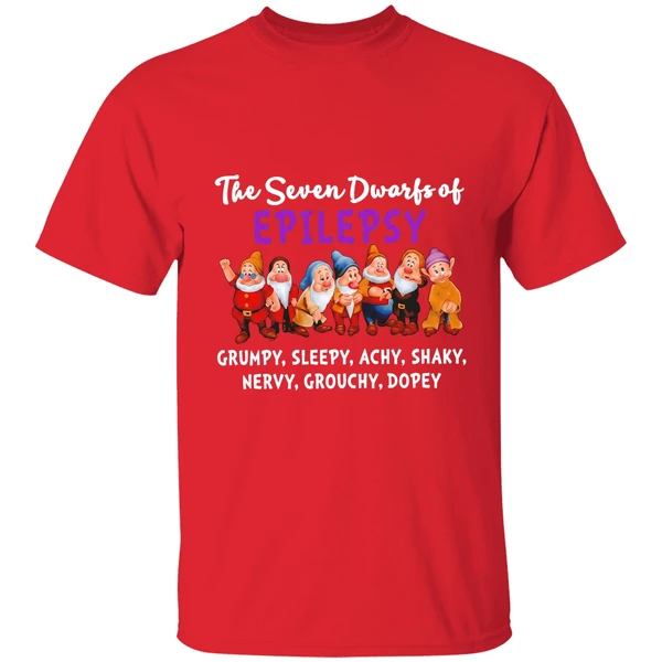The Seven Dwarfs Of Epilepsy Grumpy Sleepy Achy Shaky Nervy Grouchy Dopey Shirt - Image 7