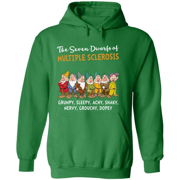 The Seven Dwarfs Of Multiple Sclerosis Clumsy Sleepy Achy Shaky Hoodie - Image 2