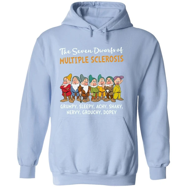 The Seven Dwarfs Of Multiple Sclerosis Clumsy Sleepy Achy Shaky Hoodie - Image 4