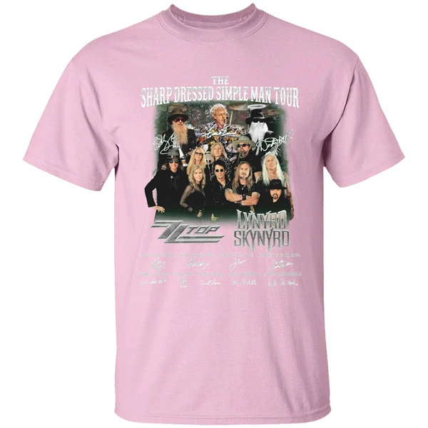 the sharp dressed simple man tour zz top lynyrd skynyrd shirt lightpink