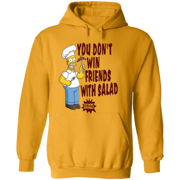 The Simpsons Homer You Dont Win Friends With Salad Hoodie