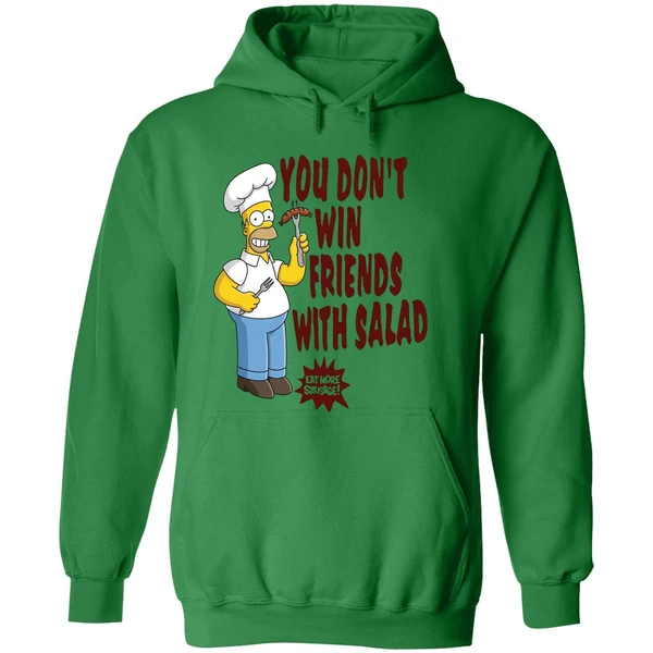 The Simpsons Homer You Dont Win Friends With Salad Hoodie - Image 2