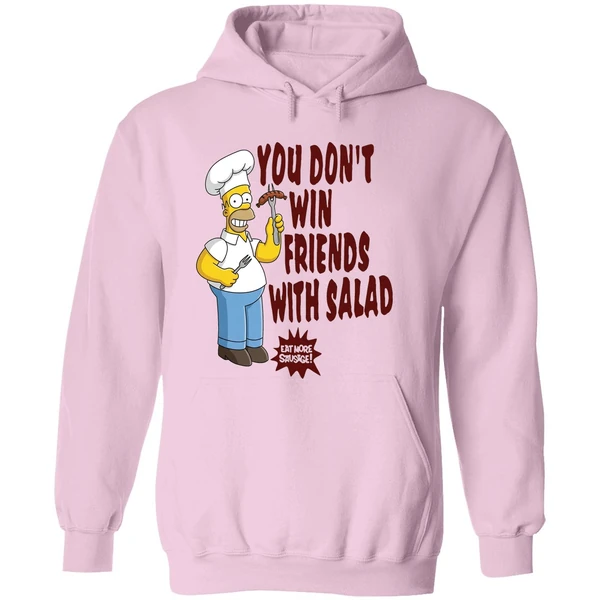 The Simpsons Homer You Dont Win Friends With Salad Hoodie - Image 5
