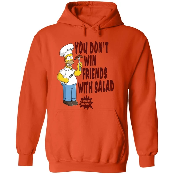The Simpsons Homer You Dont Win Friends With Salad Hoodie - Image 6