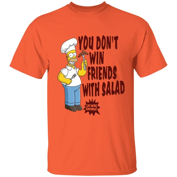 The Simpsons Homer You Dont Win Friends With Salad Shirt - Image 3