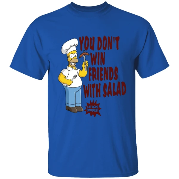 The Simpsons Homer You Dont Win Friends With Salad Shirt - Image 5