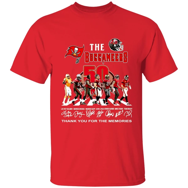 The Tampa Bay Buccaneers 50th Anniversary Thank You For The Memories Shirt - Image 7