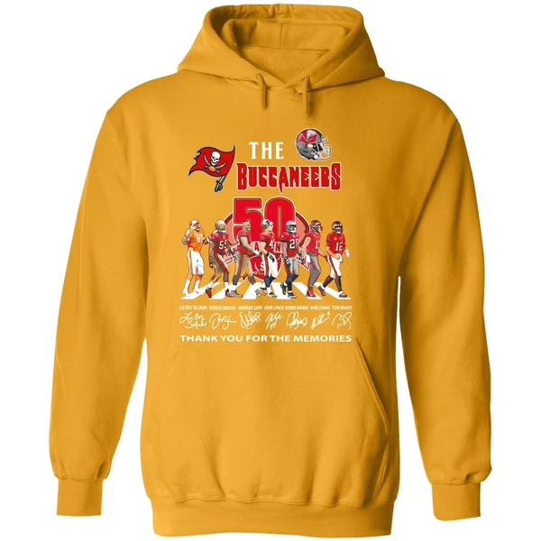 The Tampa Bay Buccaneers 50th Anniversary Thank You Signatures Hoodie