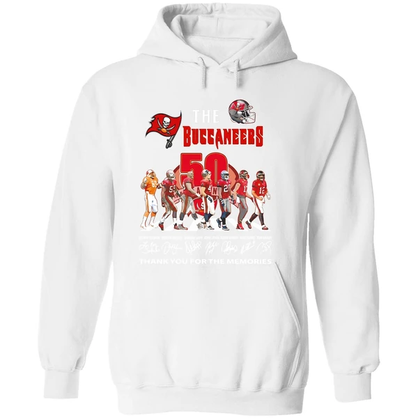 The Tampa Bay Buccaneers 50th Anniversary Thank You Signatures Hoodie - Image 8