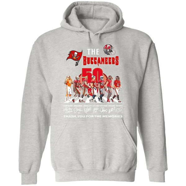 The Tampa Bay Buccaneers 50th Anniversary Thank You Signatures Hoodie - Image 9