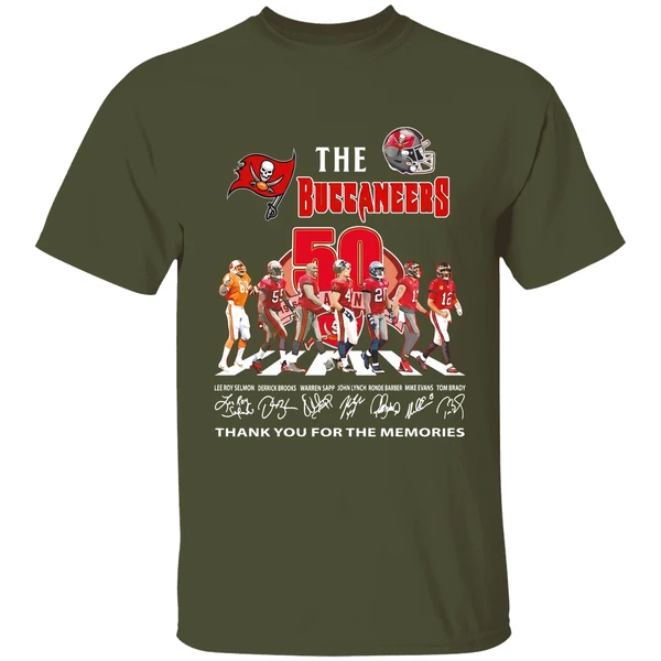 The Tampa Bay Buccaneers 50th Anniversary Thank You Signatures Shirt - Image 4