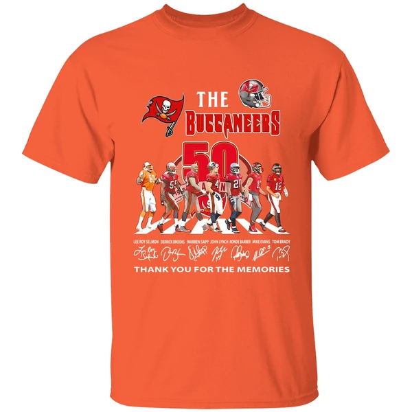 The Tampa Bay Buccaneers 50th Anniversary Thank You Signatures Shirt - Image 6