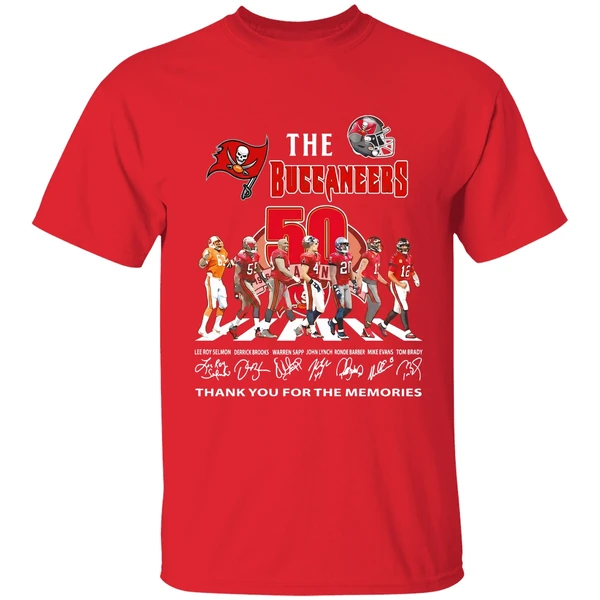 The Tampa Bay Buccaneers 50th Anniversary Thank You Signatures Shirt - Image 7