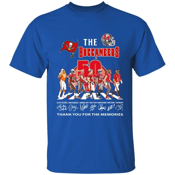 The Tampa Bay Buccaneers 50th Anniversary Thank You Signatures Shirt - Image 8