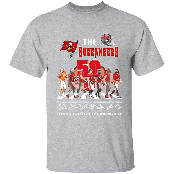 The Tampa Bay Buccaneers 50th Anniversary Thank You Signatures Shirt - Image 9