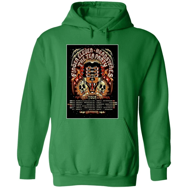 The Tea Party Headstones Finger Eleven Fall Tour 2025 Poster Hoodie - Image 2