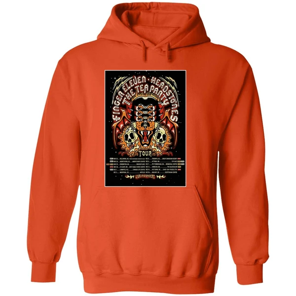 The Tea Party Headstones Finger Eleven Fall Tour 2025 Poster Hoodie - Image 6