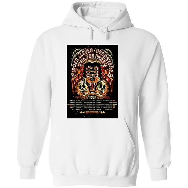 The Tea Party Headstones Finger Eleven Fall Tour 2025 Poster Hoodie - Image 8