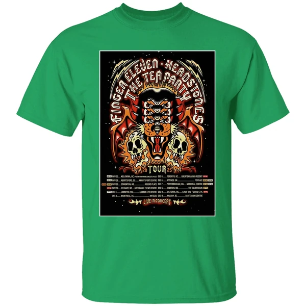 The Tea Party Headstones Finger Eleven Fall Tour 2025 Poster Shirt - Image 2