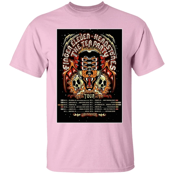the tea party headstones finger eleven fall tour 2025 poster shirt lightpink