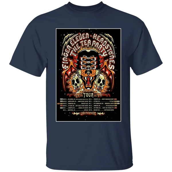 The Tea Party Headstones Finger Eleven Fall Tour 2025 Poster Shirt - Image 5