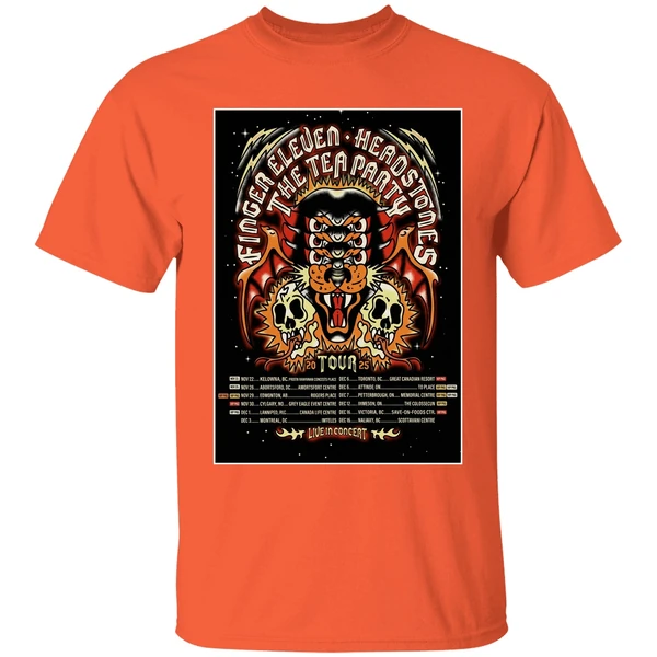 The Tea Party Headstones Finger Eleven Fall Tour 2025 Poster Shirt - Image 6