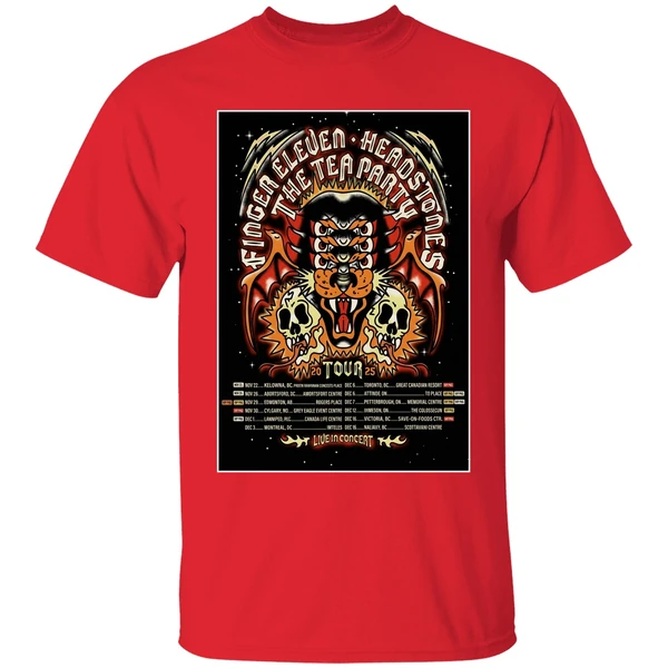 The Tea Party Headstones Finger Eleven Fall Tour 2025 Poster Shirt - Image 7