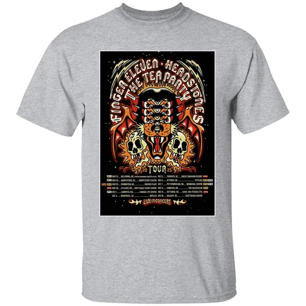 The Tea Party Headstones Finger Eleven Fall Tour 2025 Poster Shirt - Image 9