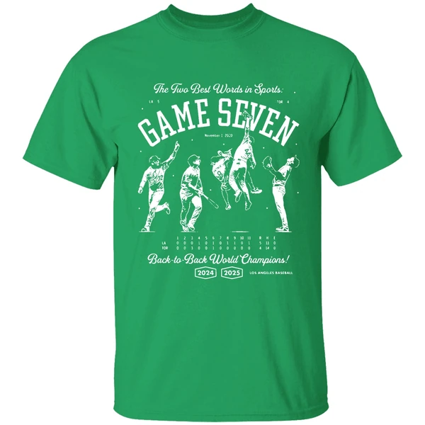 The Two Best Words In Sports Back To Back World Champions La Dodgers Game Seven Shirt - Image 2