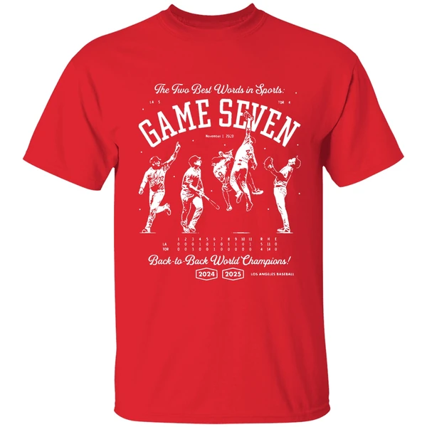 The Two Best Words In Sports Back To Back World Champions La Dodgers Game Seven Shirt - Image 7
