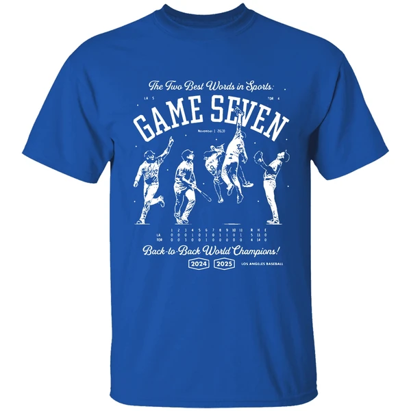 The Two Best Words In Sports Back To Back World Champions La Dodgers Game Seven Shirt - Image 8