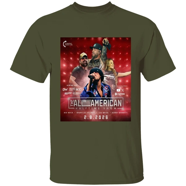 their alternative super bowl halftime show kid rock brantley gilbert lee brice shirt militarygreen