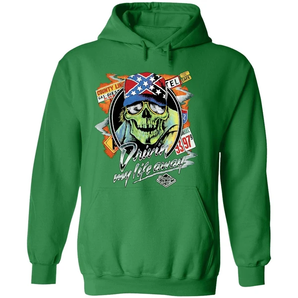 Thelma Louise Driving My Life Away Skull Hoodie - Image 2