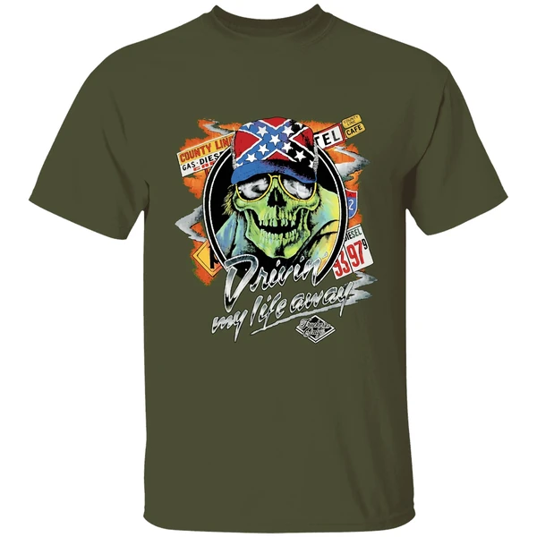 Thelma Louise Driving My Life Away Skull Shirt - Image 4