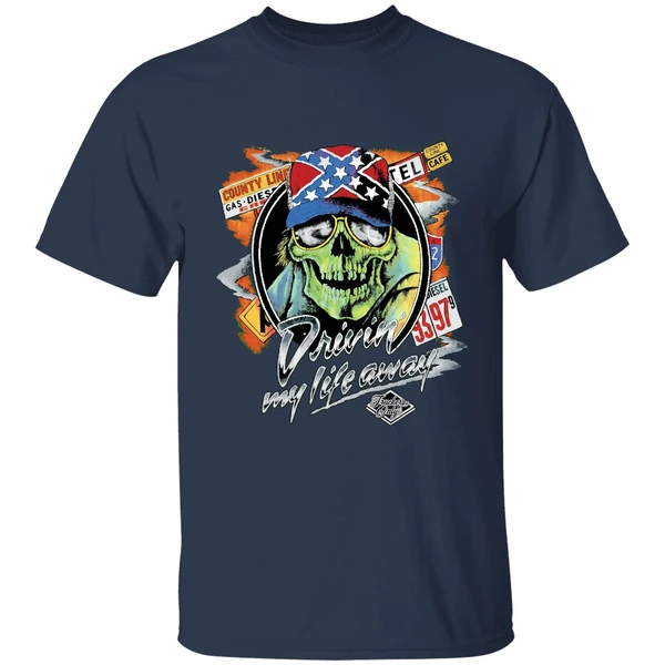 Thelma Louise Driving My Life Away Skull Shirt - Image 5