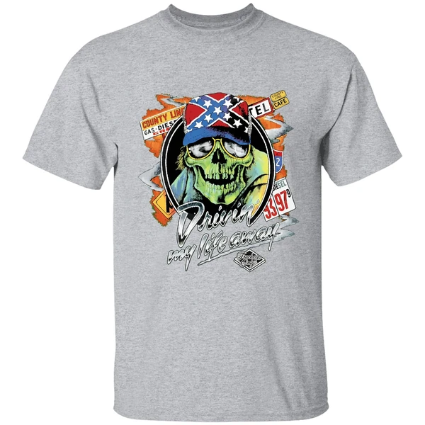 Thelma Louise Driving My Life Away Skull Shirt - Image 9