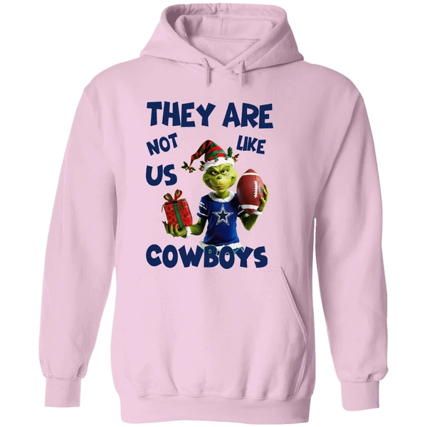 They Are Not Like Us Cowboys Grinch Santa Christmas Hoodie - Image 5