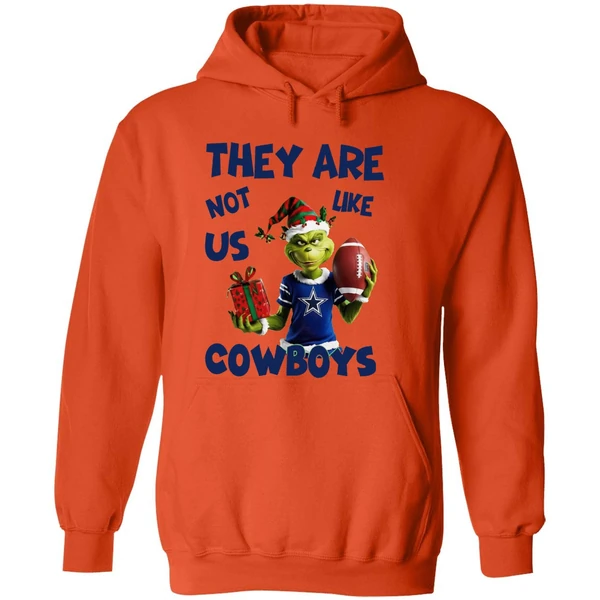 They Are Not Like Us Cowboys Grinch Santa Christmas Hoodie - Image 6