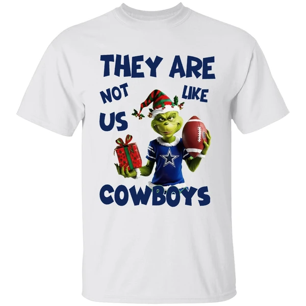 They Are Not Like Us Cowboys Grinch Santa Christmas Shirt