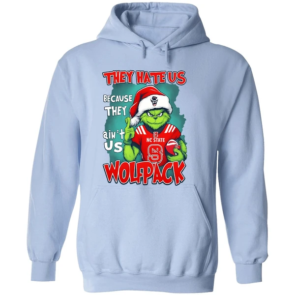 They Hate Us Cause They Aint Us Grinch Nc State Wolfpack Hoodie - Image 4