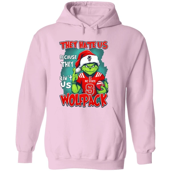 They Hate Us Cause They Aint Us Grinch Nc State Wolfpack Hoodie - Image 5