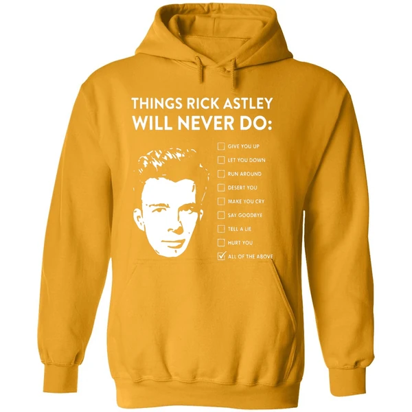 Things Rick Astley Will Never Do Hoodie